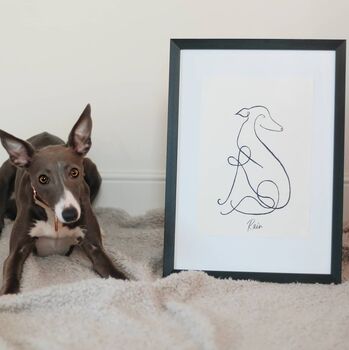 Whippet Personalised Wall Art, 3 of 10