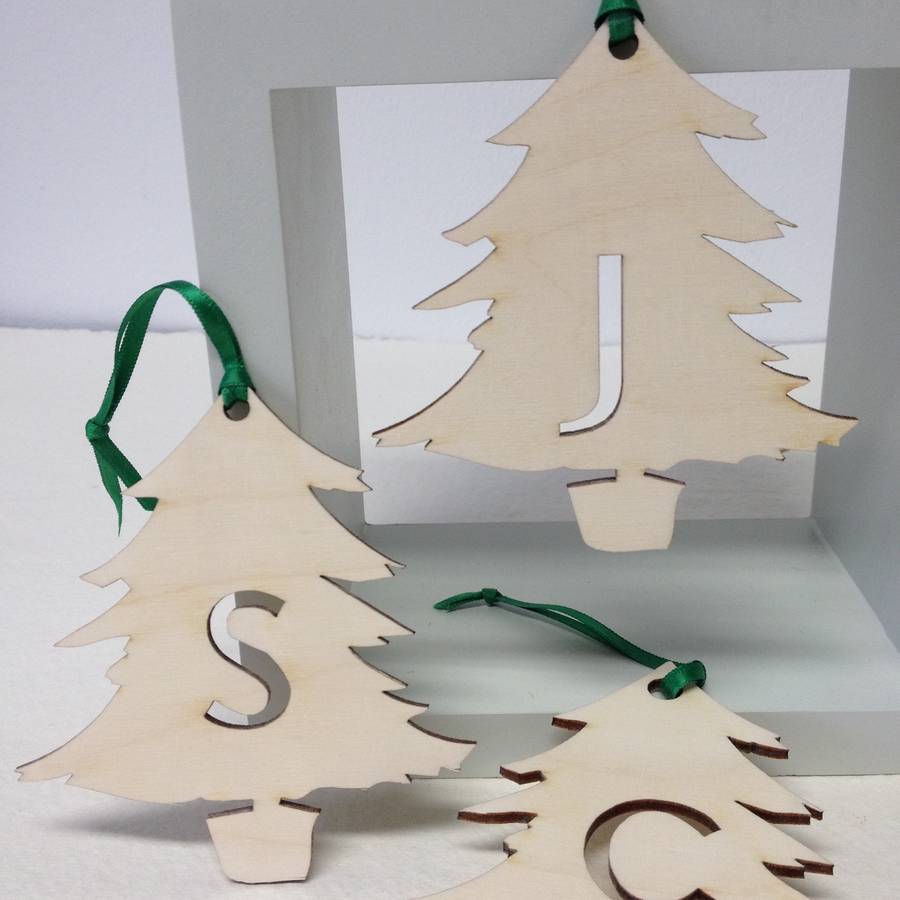 initial letter christmas tree decorations by hickory dickory designs ...