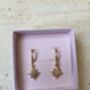 Gold Plated Dainty Star Drop Earrings, thumbnail 5 of 6