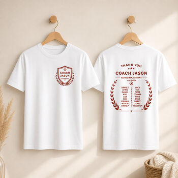 Personalised Football Coach Team Names T Shirt, 2 of 7