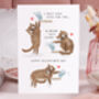 Cute Cat Knocking Glass Over Valentine Card, thumbnail 2 of 4