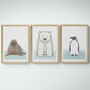Polar Animals Nursery Art Print Set A4, thumbnail 5 of 5