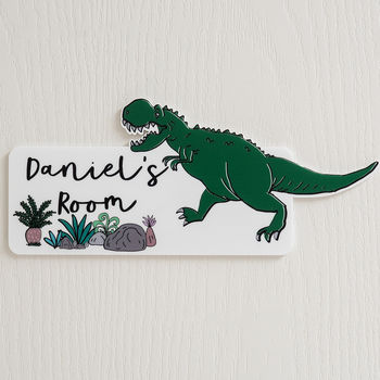Personalised Dinosaur Bedroom Door Sign Plaque, 2 of 2
