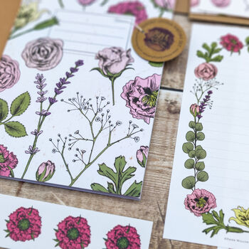 Pink Floral Writing Set, 2 of 8