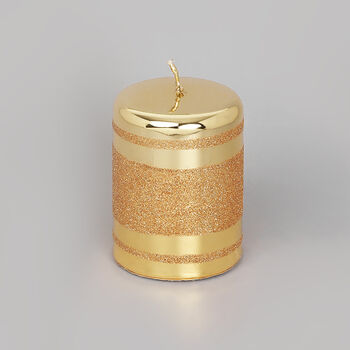 G Decor Gold Glass Effect Imperial Glitter Gloss Candles, 3 of 5