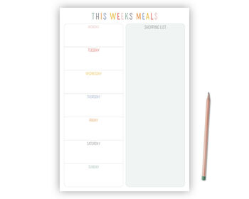 Personalised Weekly Meal Planner Tear Off Notepad, 2 of 4