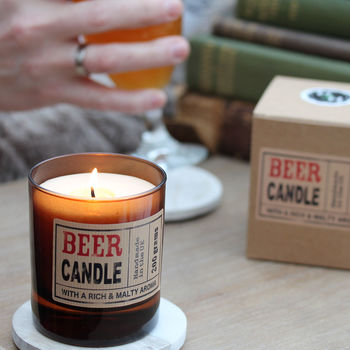 Beer Scented Candle In Brown Glass, 2 of 5