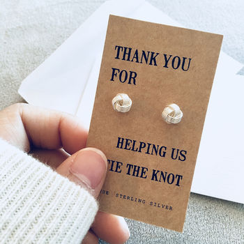 Thank You Bridesmaid Knot Earrings, 2 of 8