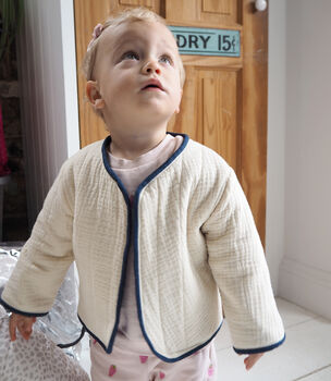 Baby And Child's Quilted Coat With Heart Motif, 9 of 12