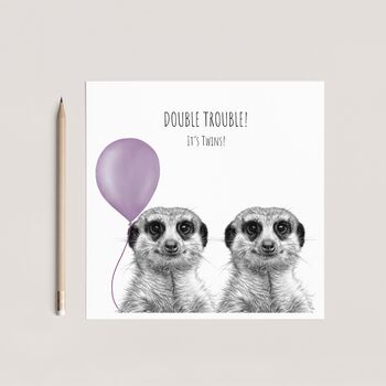 Double Trouble Twins Meerkat Card, 2 of 6