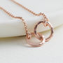 18ct Rose Gold Plated Entwined Ring Necklace, thumbnail 1 of 2