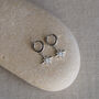 Lulia. Sterling Silver Opal Star Hoop Earrings, thumbnail 2 of 4