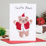 Santa Paws Bear Christmas Card, thumbnail 1 of 1