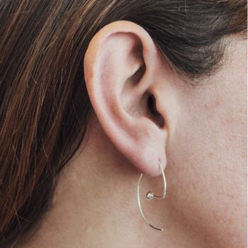 Simple Silver Ball Illusion Hoop Earring, 2 of 5