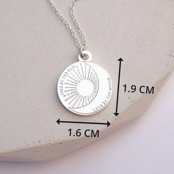 Live By The Sun Love By The Moon Sun And Moon Necklace, 9 of 9