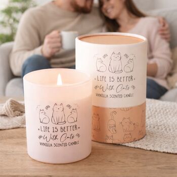 Cat Lover Gifts Life Is Better With Cats Candle, 4 of 7