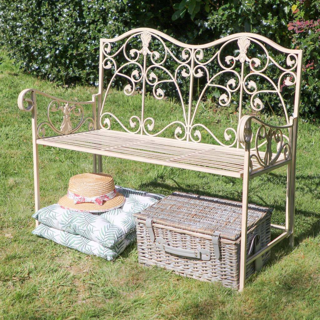 Highgrove Vintage Ivory Garden Bench By Dibor | notonthehighstreet.com