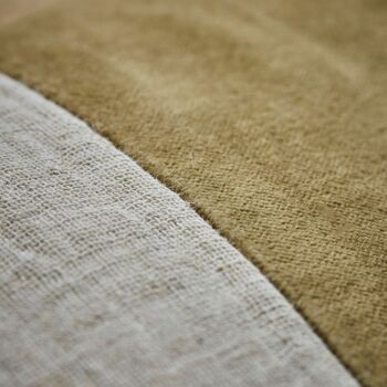 Amber Linen And Velvet Cushion In Olive, 4 of 4