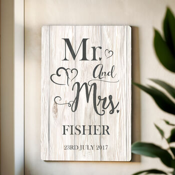 Personalised Mr And Mrs Metal Sign, 3 of 5