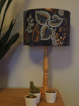 Black And Burnt Orange Exotic Floral Lampshade, 6 of 6