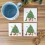 Woodland Animals Christmas Ceramic Coasters, thumbnail 4 of 6