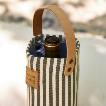 Green Striped Wine/Champagne Bottle Bag, 2 of 6