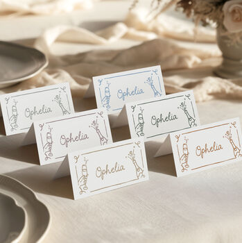 Hand Drawn Whimsical Wedding Place Cards, 4 of 5