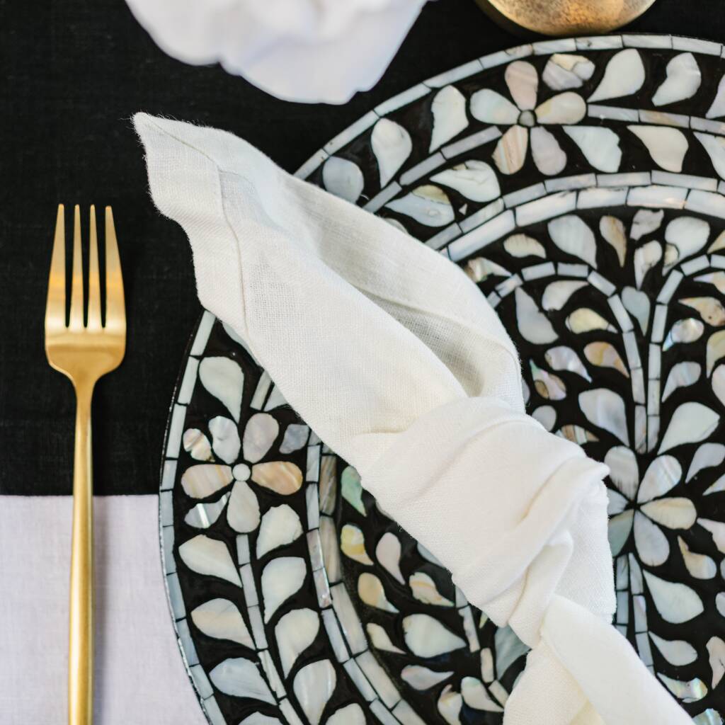 White Linen Napkins Set Of Two By Truffle Tablescapes