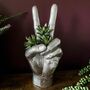 Peace Sign Hand Vase Silver, thumbnail 1 of 4