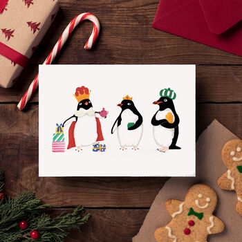 'We Three Pengwingkings' Penguin Christmas Cards, 2 of 10