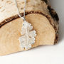 Small Lacey Oak Real Leaf Necklace, thumbnail 7 of 12