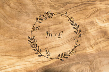 Personalised Couples Keepsake Olive Wood Board Gift, 4 of 5