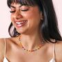 Multicoloured Daisy Beaded Necklace In Gold, thumbnail 5 of 5