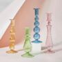 Colourful Glass Candlestick Holder, thumbnail 1 of 4