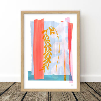 Pastel Abstract Leaf Art Print, 5 of 7