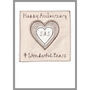Personalised Linen 4th Wedding Anniversary Card, thumbnail 7 of 9