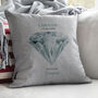 Personalised April Diamond Birthstone Cushion, thumbnail 2 of 4