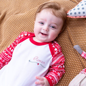 Personalised Embroidered Christmas Family Pyjama Set, 4 of 11