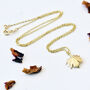 Maple Leaf Necklace In 9ct Gold, thumbnail 1 of 10