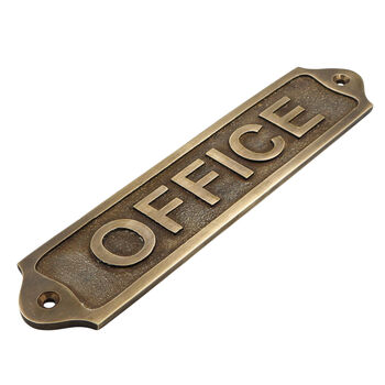Personalised Office Brass Plaque With Vintage Finish, 5 of 12