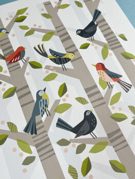 'Dawn Chorus' Birds A4 Print, 4 of 6