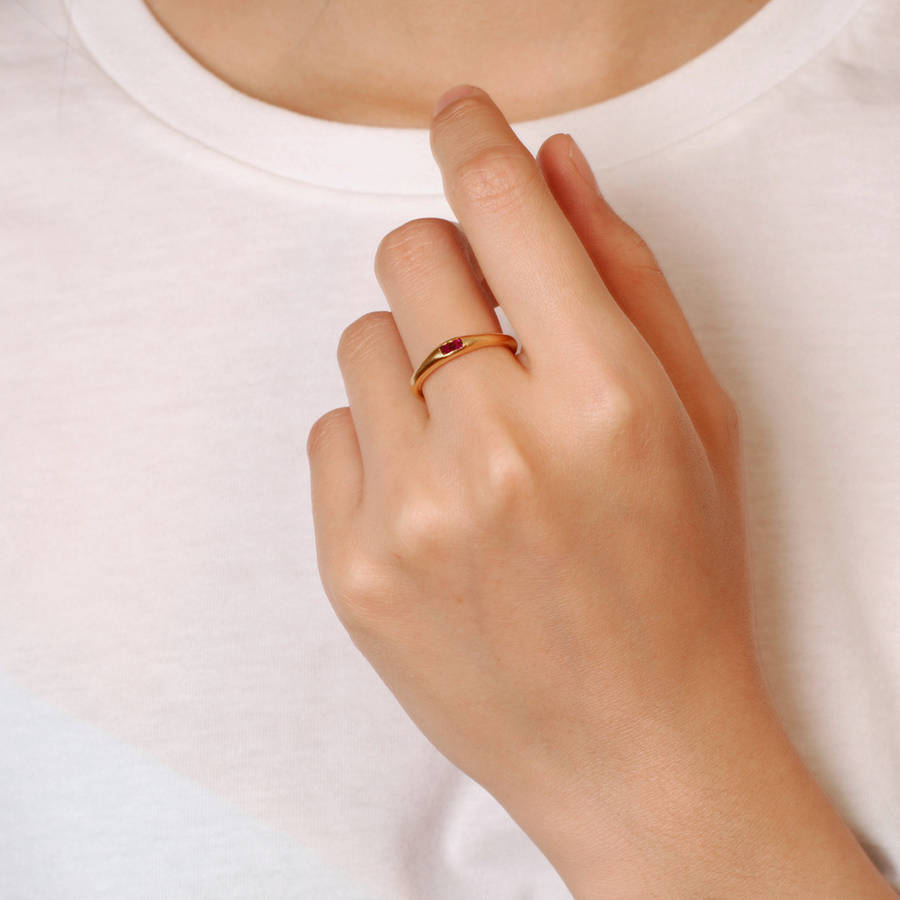 ruby ring with baguettes