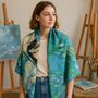 Reversible Monet And Manet Silk Blend Scarf, thumbnail 1 of 8