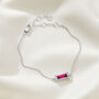 Sterling Silver Birthstone Baguette Bracelet, thumbnail 4 of 12