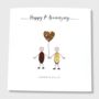8th Wedding Anniversary Card Personalised Bronze, thumbnail 3 of 5