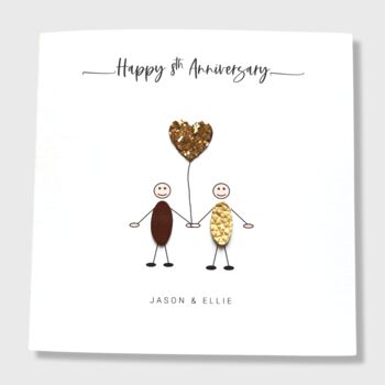 8th Wedding Anniversary Card Personalised Bronze, 3 of 5