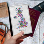 Personalised Map Floral Passport Holder, thumbnail 1 of 1
