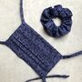 Blue Berry Liberty Cotton Pleated Face Mask, thumbnail 5 of 5