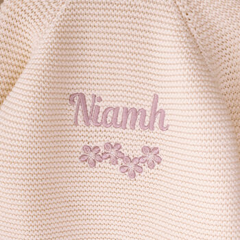 Personalised Baby Girl Blossom Embroidered Cardigan Gift, 2 of 12