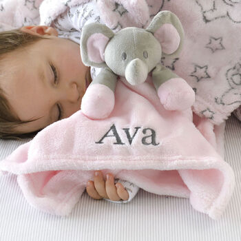 Personalised Elephant Gown And Elephant Comforter Set, 7 of 12